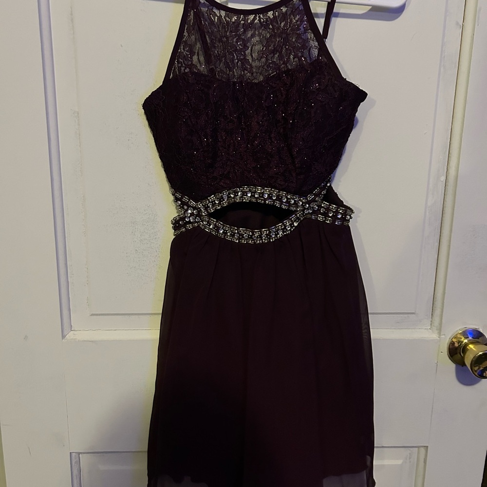 Xtraordinary Deep Purple Backless Dress